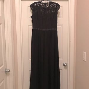 Black lace top maxi dress